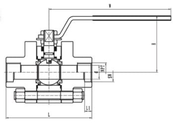 Class 800 ball valve dimension