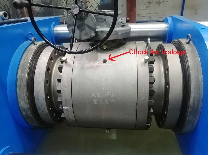 double block and bleed ball valve pressure test