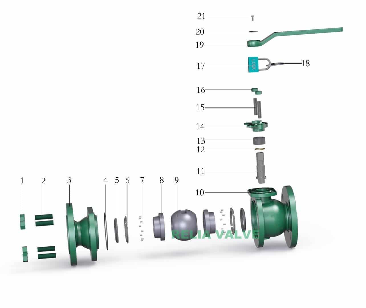 Metal Seated Floating Ball Valve Explosive Drawing from Metal Seated Ball Valve Manufacturers