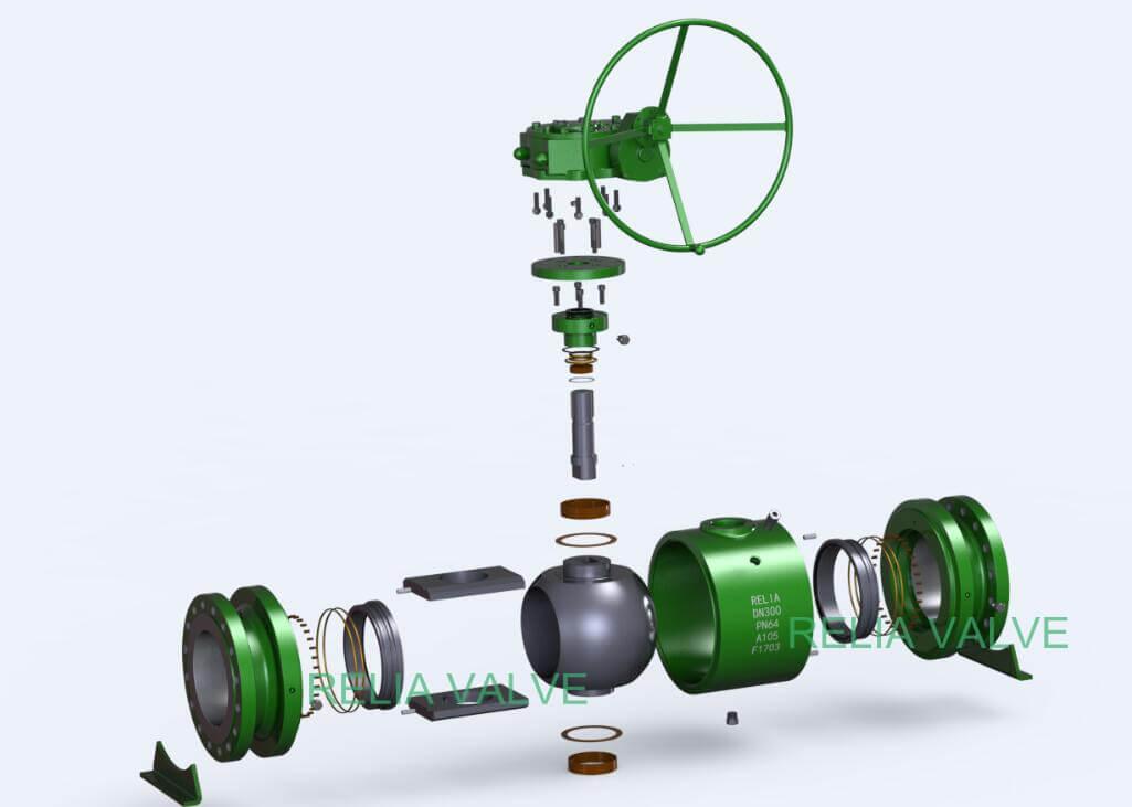 Fully Welded Ball Valve Explosive Drawing