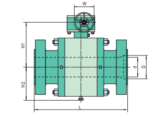 Class 600 trunnion ball valves dimensions