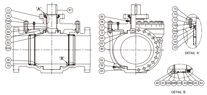 top entry trunnion mounted ball valve drawing from top entry ball valve manufacturer