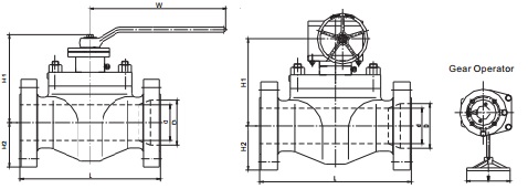 Top Entry Trunnion Mounted Ball Valve Dimensions