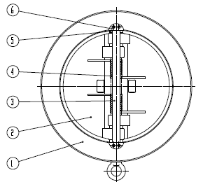 dual plate wafer check valve drawing